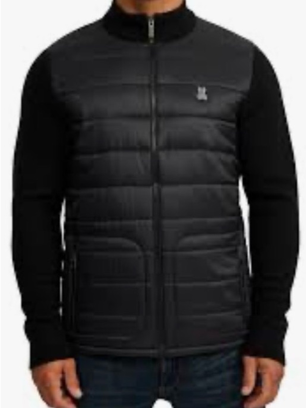 Paycho Bunny Men’s Solid Black Quilted 2 Pocket Jacket Size L Sku #208